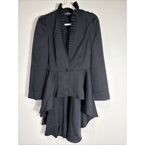 Scarlet Darkness Womens M Black Goth Steampunk Victorian Long Jacket Cloak